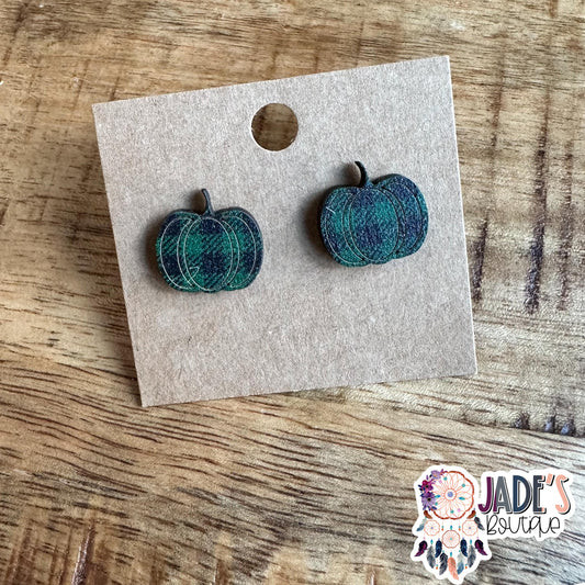 Holiday Wood Stud Earrings