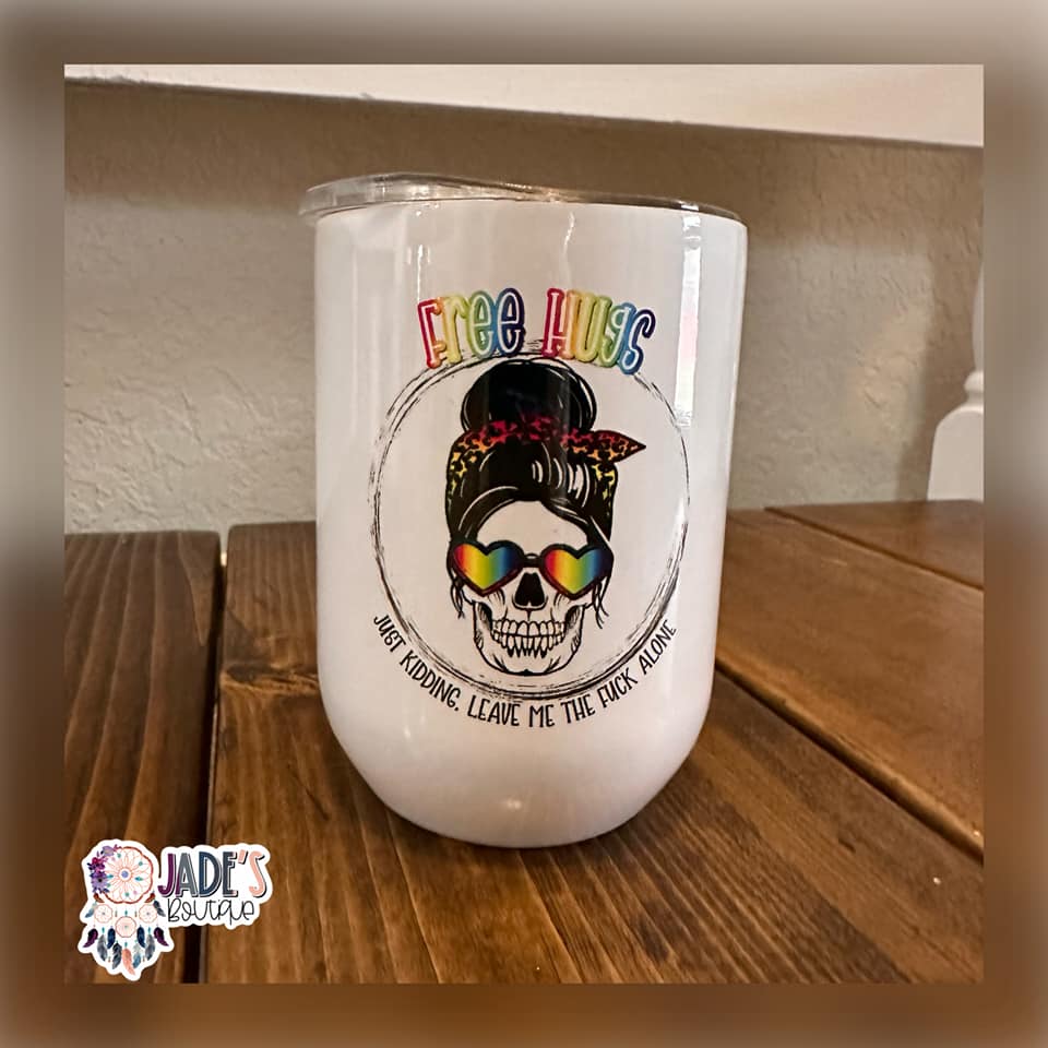 Free Hugs 12oz Insulated Wine Tumbler