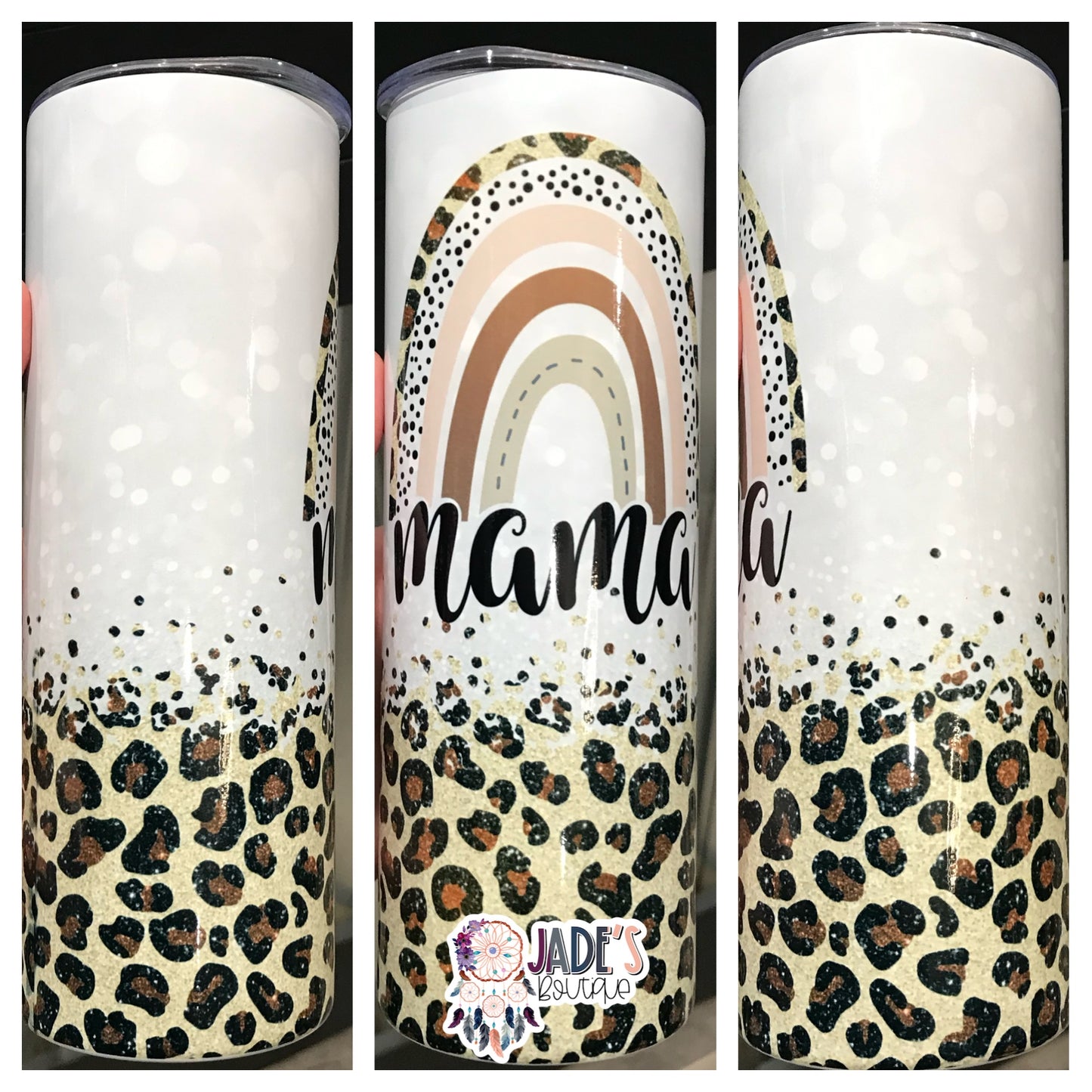 Mama Rainbow Cheetah 20oz Insulated Skinny Tumbler