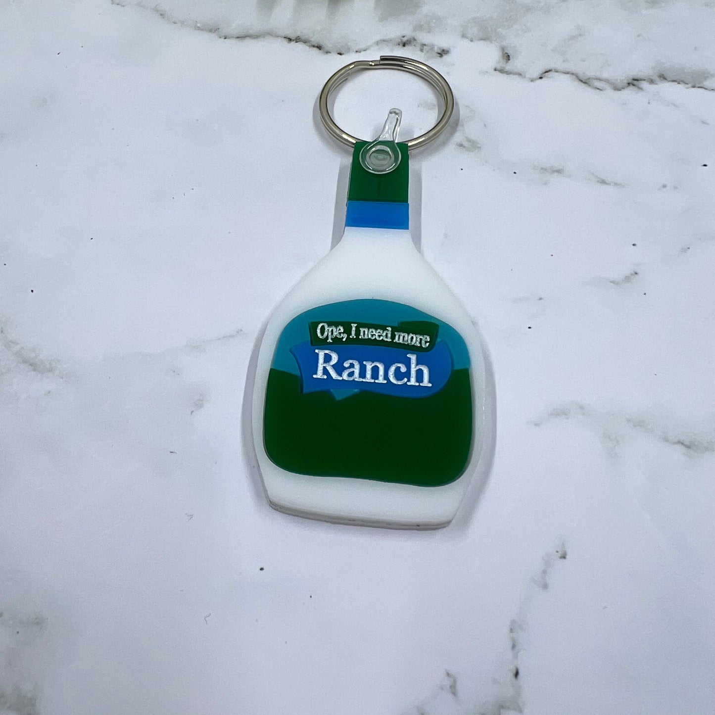Ranch Bottle Layered & Engraved Acrylic Keychain