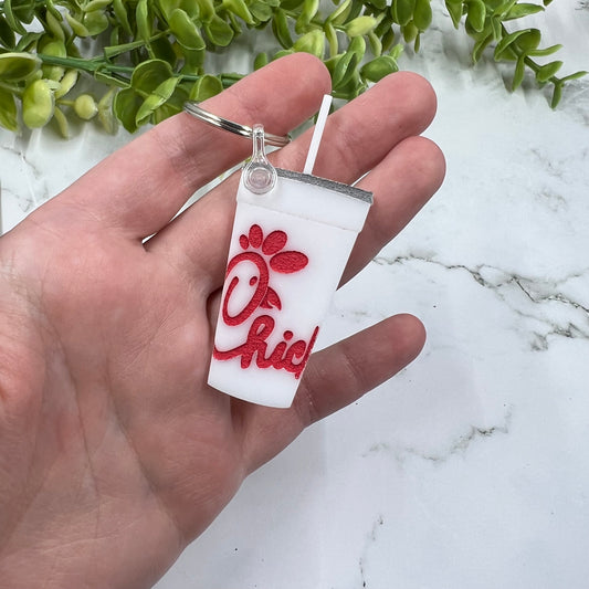 Chick Fil A Cup Engraved Acrylic Keychain