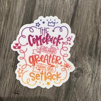 The Comeback Vinyl Sticker, 3x3 in.