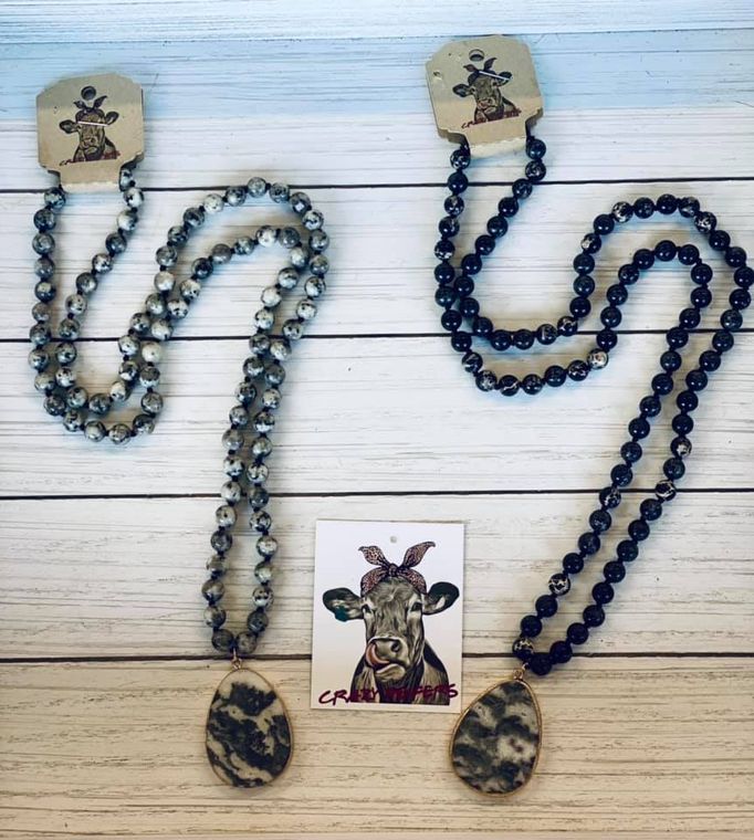 Black/White Stone Necklace