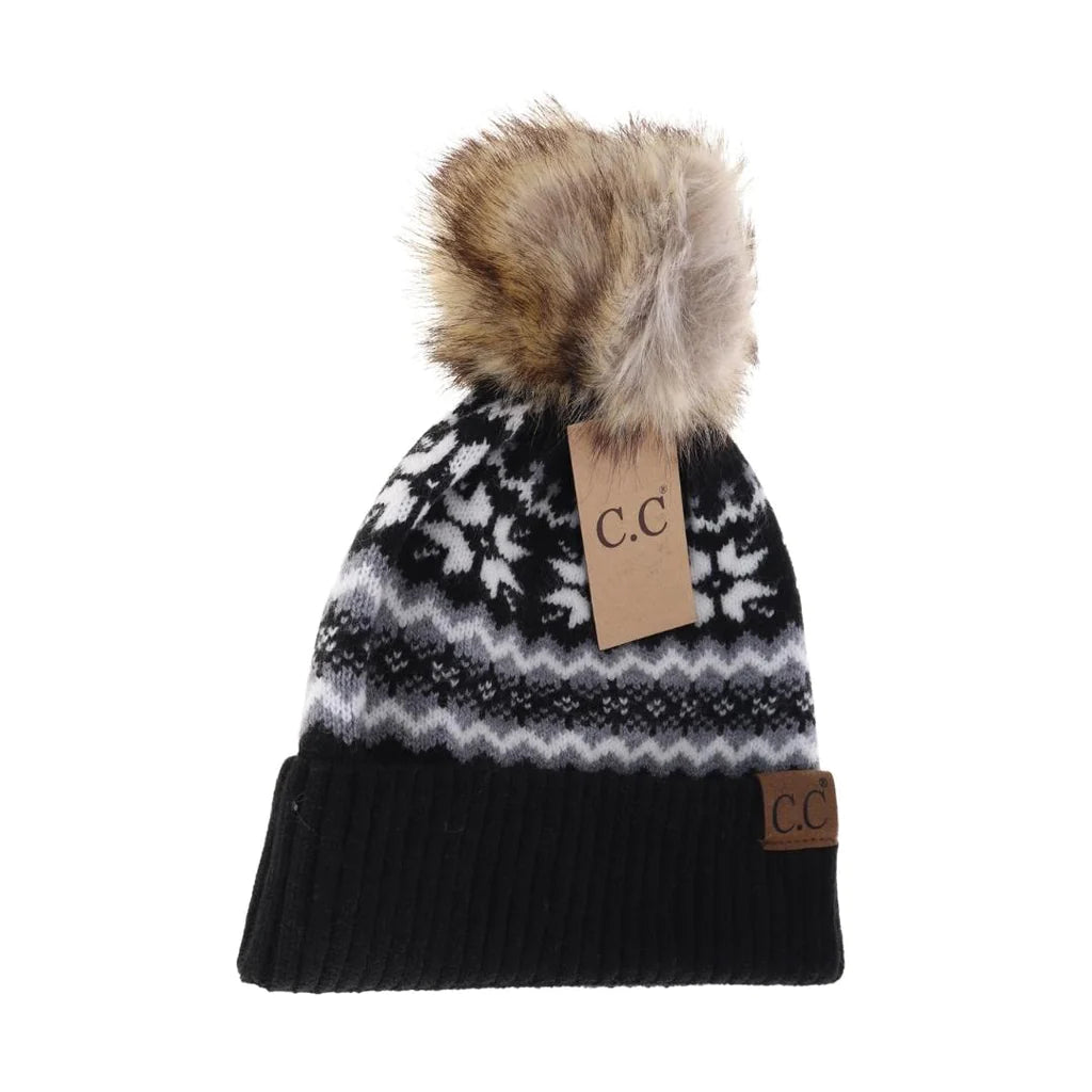C.C Fair Isle Print Beanie HAT4029