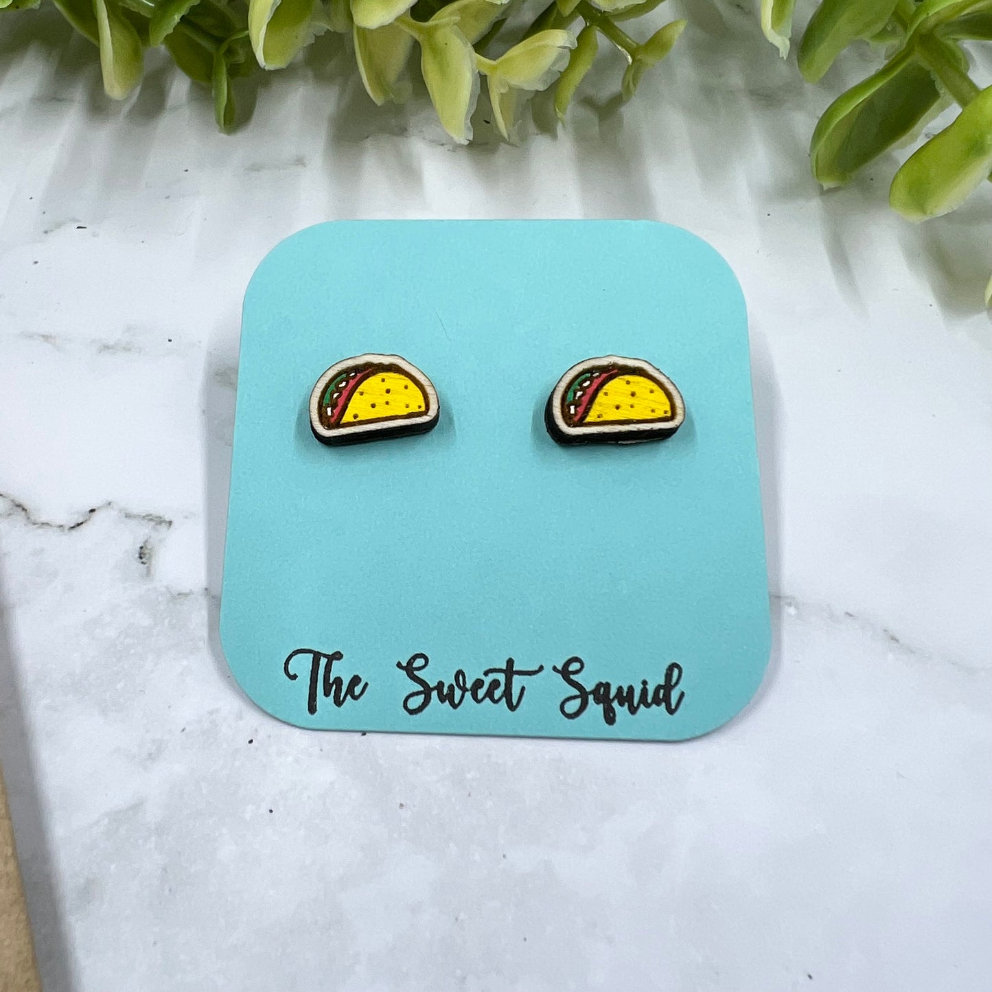 Taco Wood Stud Earrings