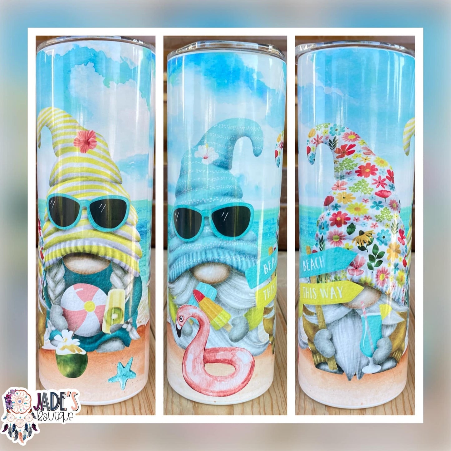 Gnome Beach This Way 20oz Insulated Skinny Tumbler