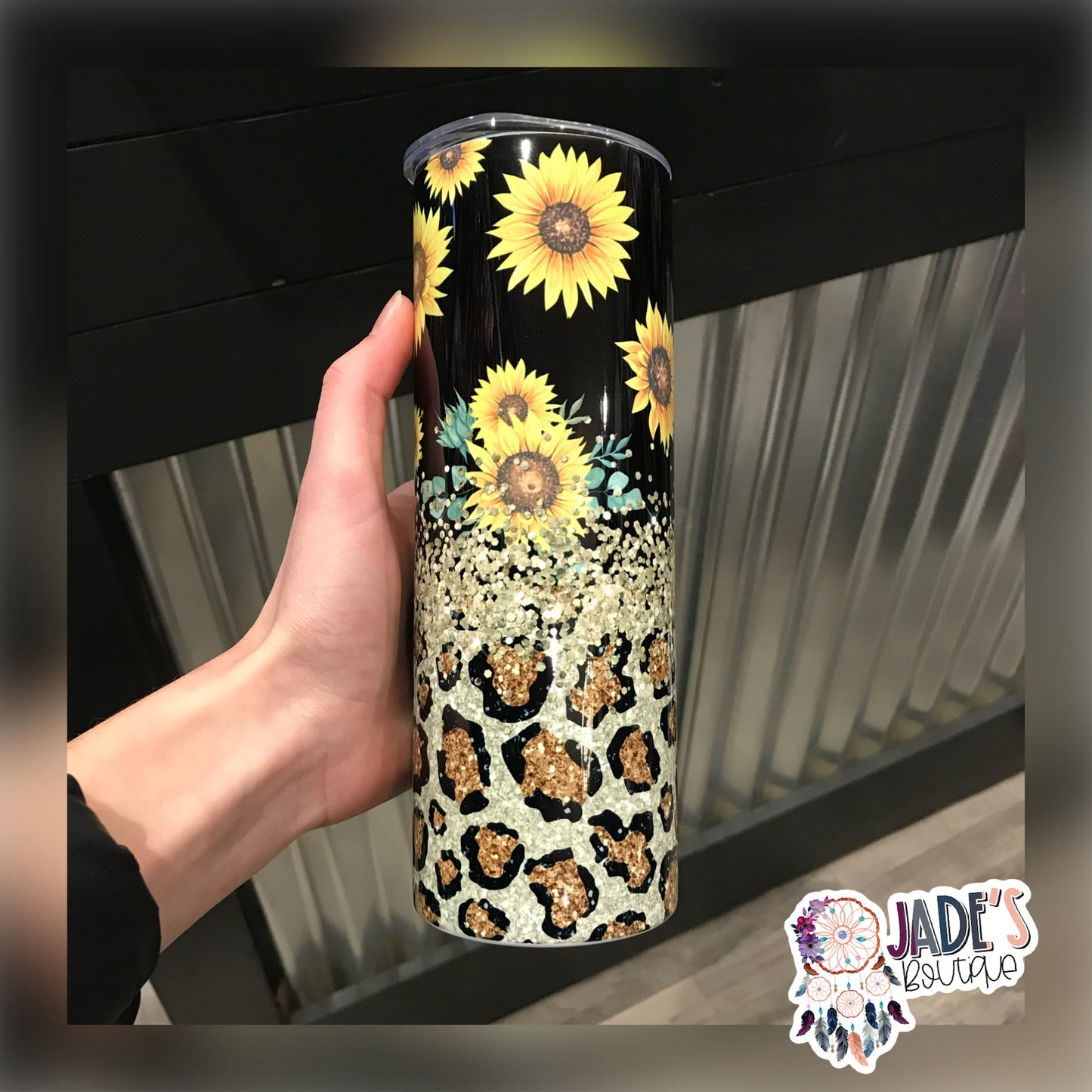 Sunflower Cheetah 20oz Insulated Skinny Tumbler