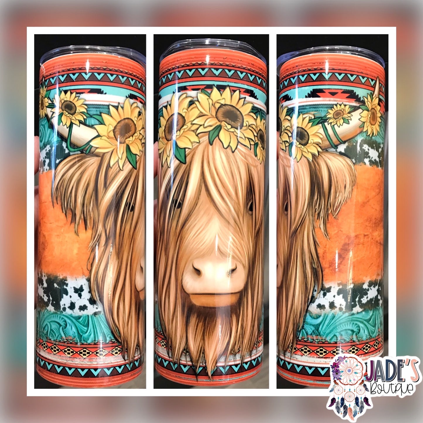 Sunflower Bull 20oz Insulated Skinny Tumbler