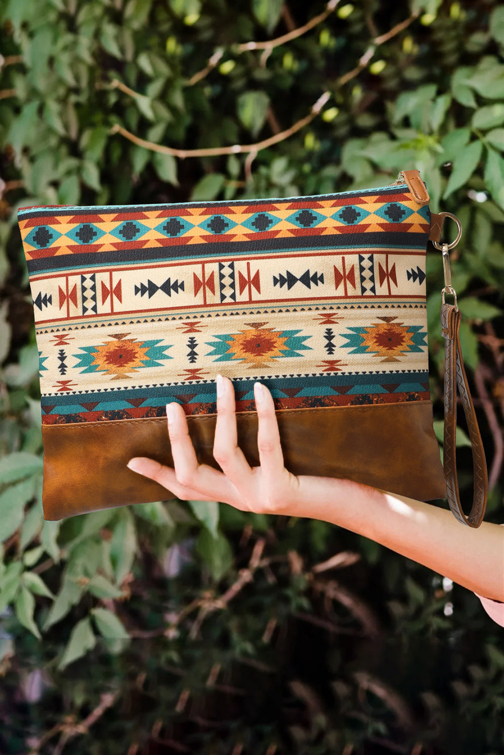 Multicolor Western Aztec Print Clutch/ Handbag