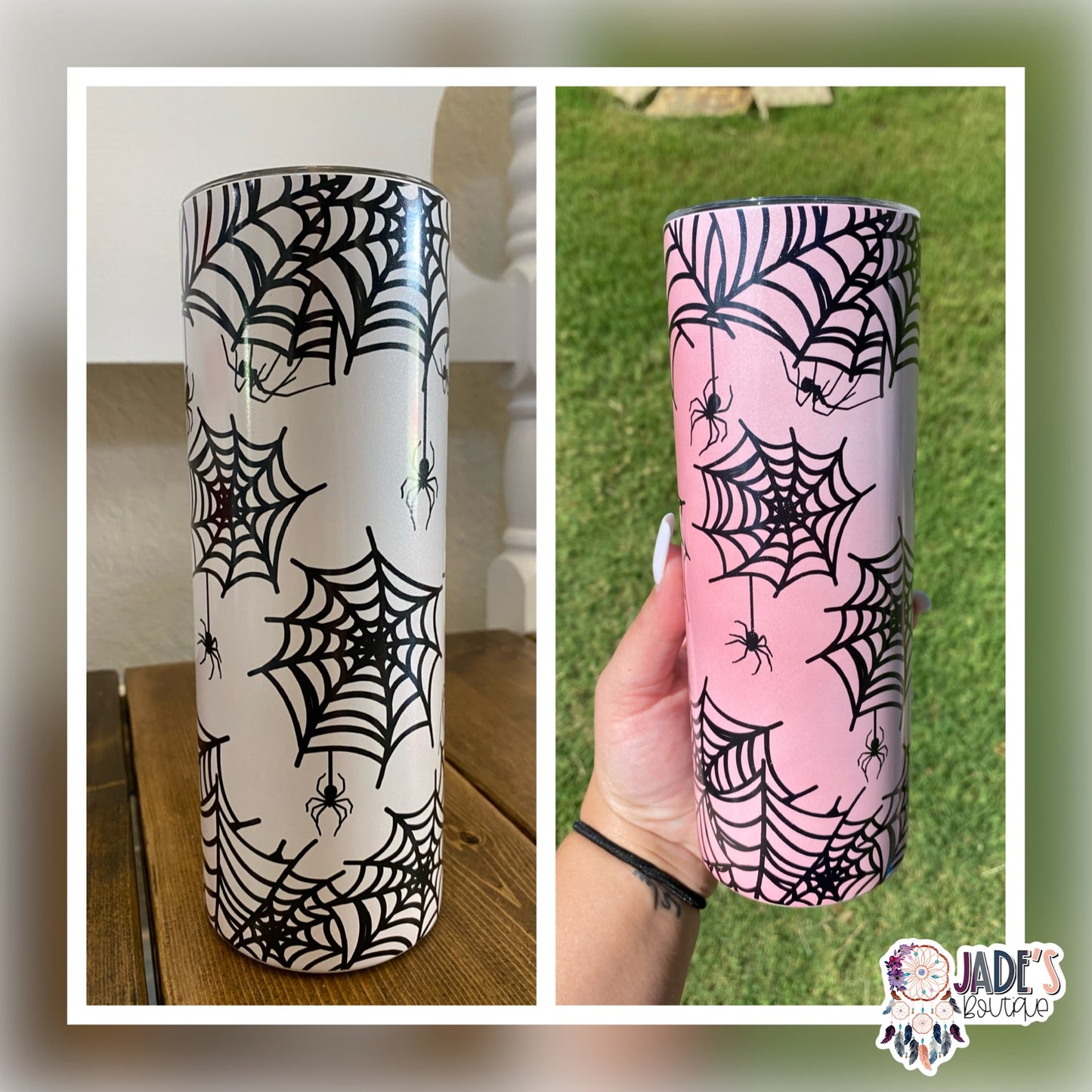 Spiderweb 20oz Insulated UV Color Changing Skinny Tumbler