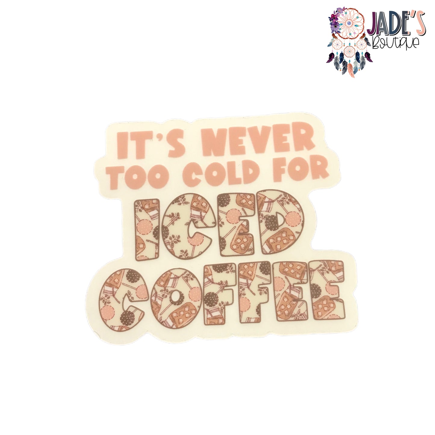 Iced Coffee Clear, Vinyl Sticker