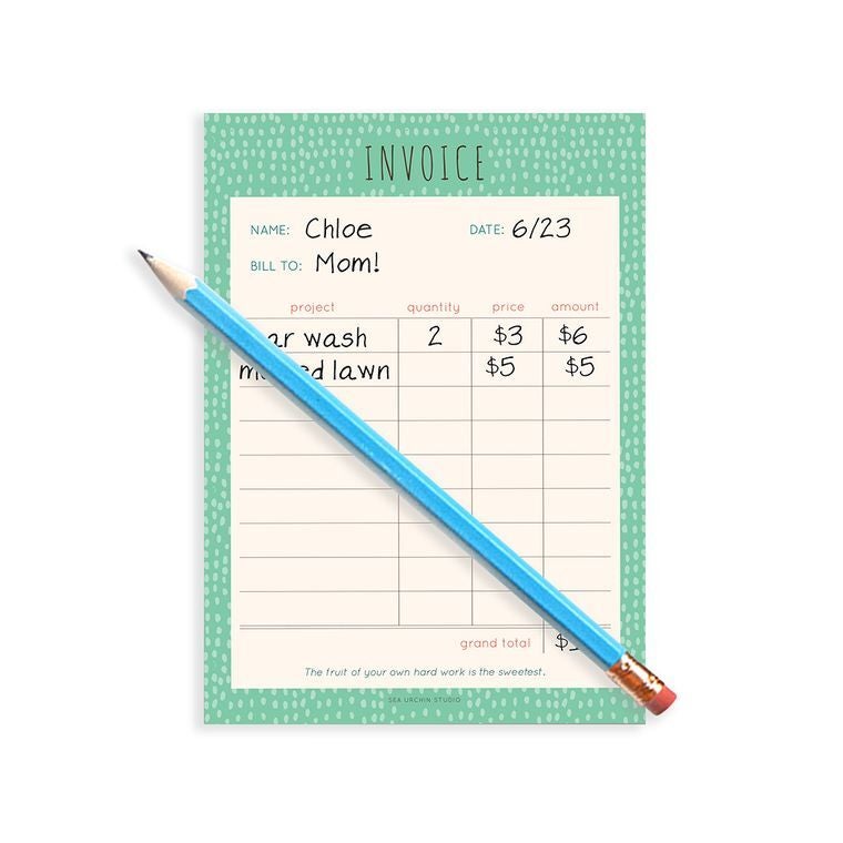 Invoice Notepad for Kids