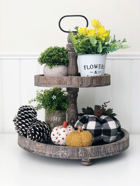 Tray Decor - Stone Pot & Foliage