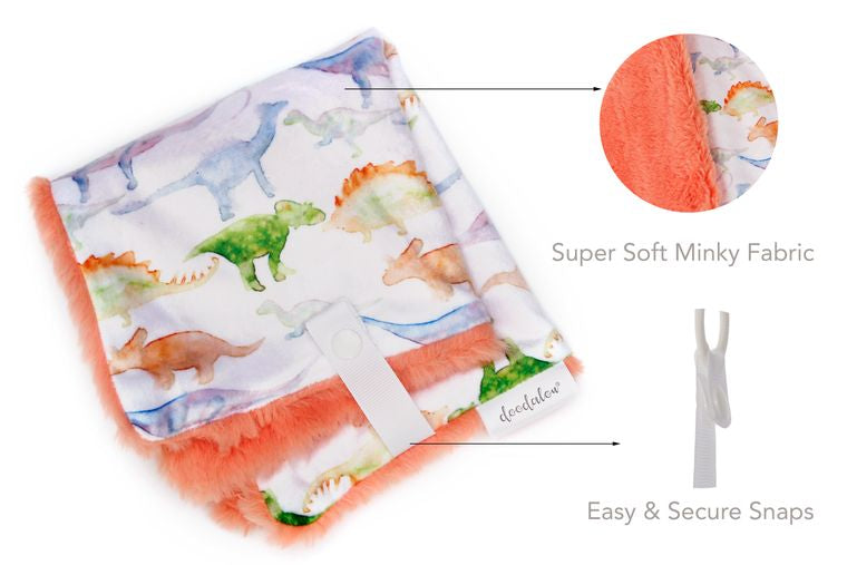 Dinosaurs - Minky and Faux Fur Pacifier Blanket