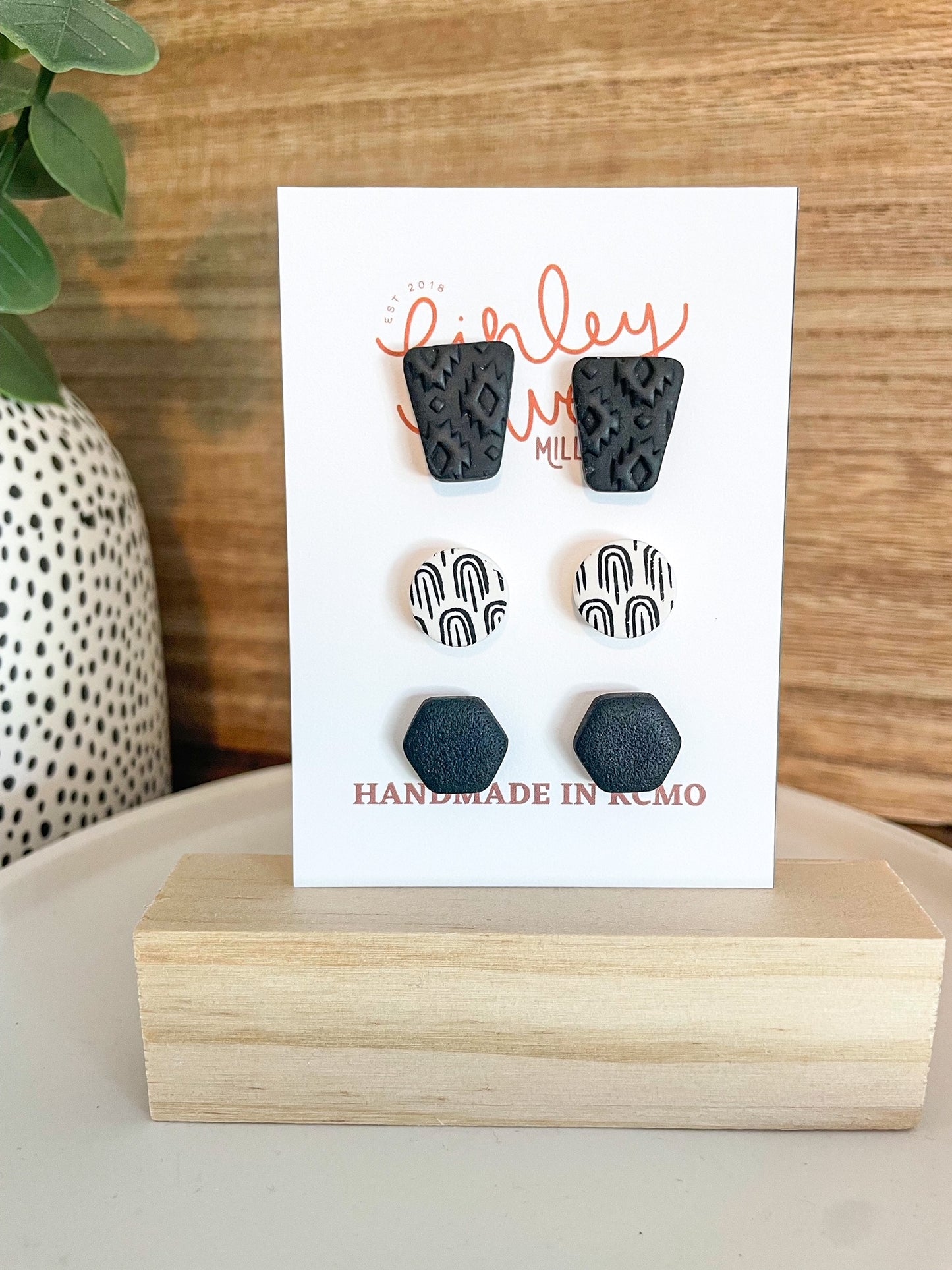 Boho Studs | Triple Pack | Clay Earrings
