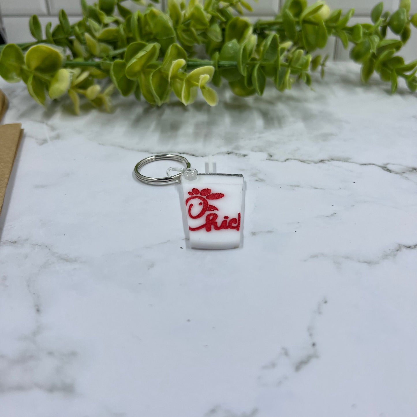 Chick Fil A Cup Engraved Acrylic Keychain