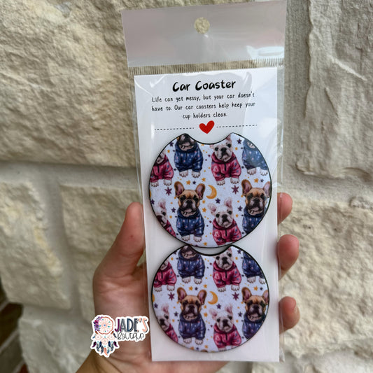 Frenchie Car Coasters