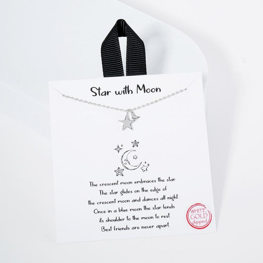 Star with Moon Necklace