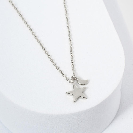 Star with Moon Necklace
