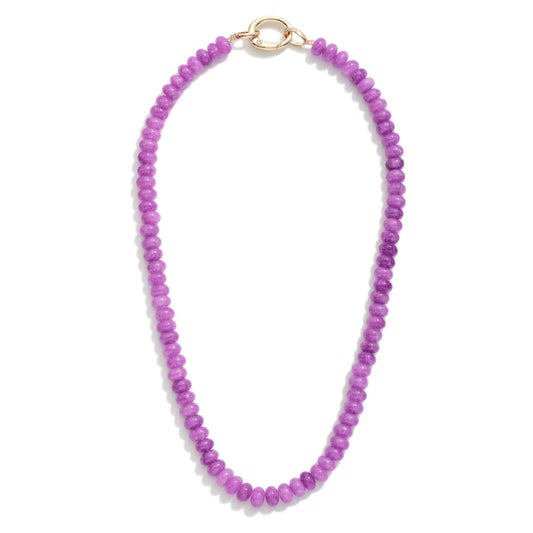 Purple Candy Stone Beaded Necklace