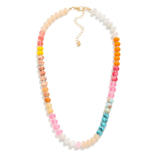 Multi Color Candy Beaded Necklace