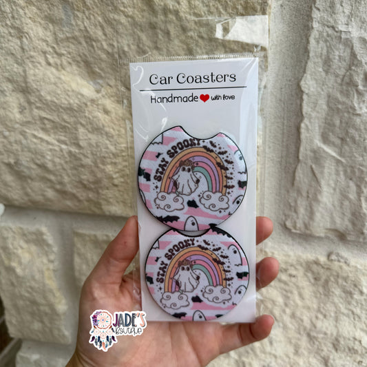 Stay Spooky Car Coasters