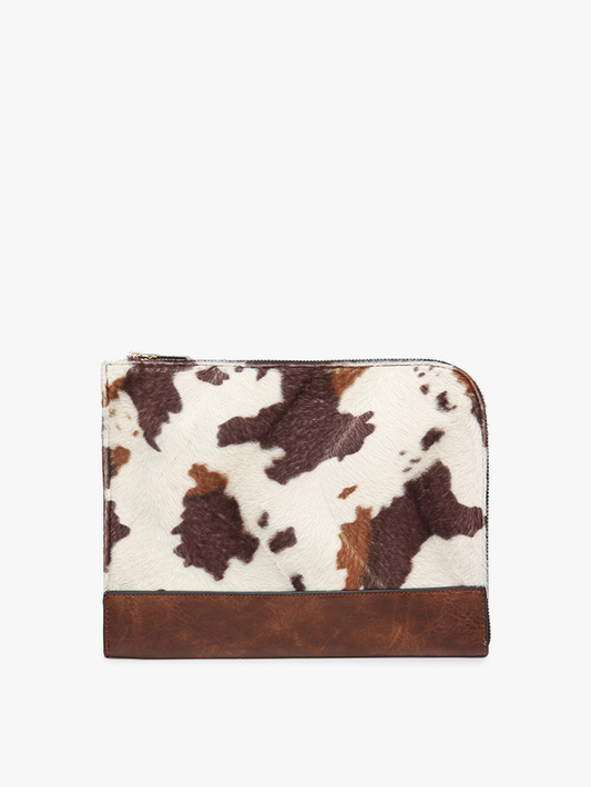 Gwen Clutch / Tablet Sleeve 11' - Cow-Brown