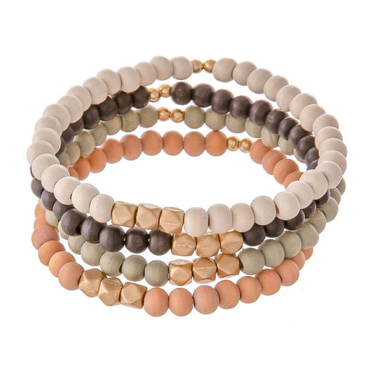Orange/White Beaded Bracelet