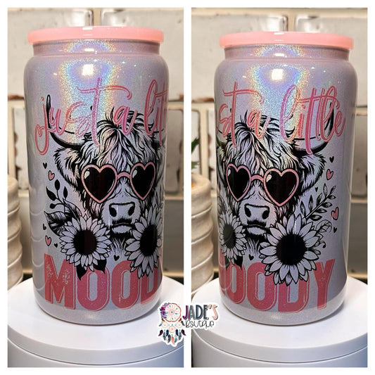 Just a little moody 16oz Silver Glass Can Tumbler