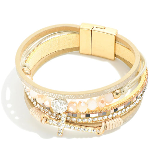 Cross Magnetic Bracelet - Gold