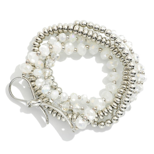 Silver Knotted Stretch Bracelet