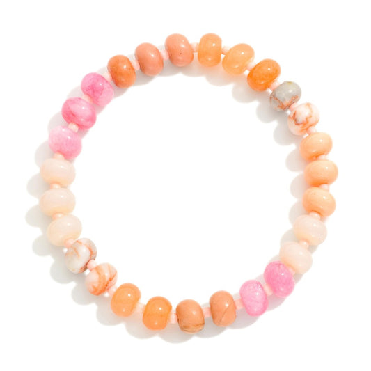 Dark Pink Candy Stone Bracelet