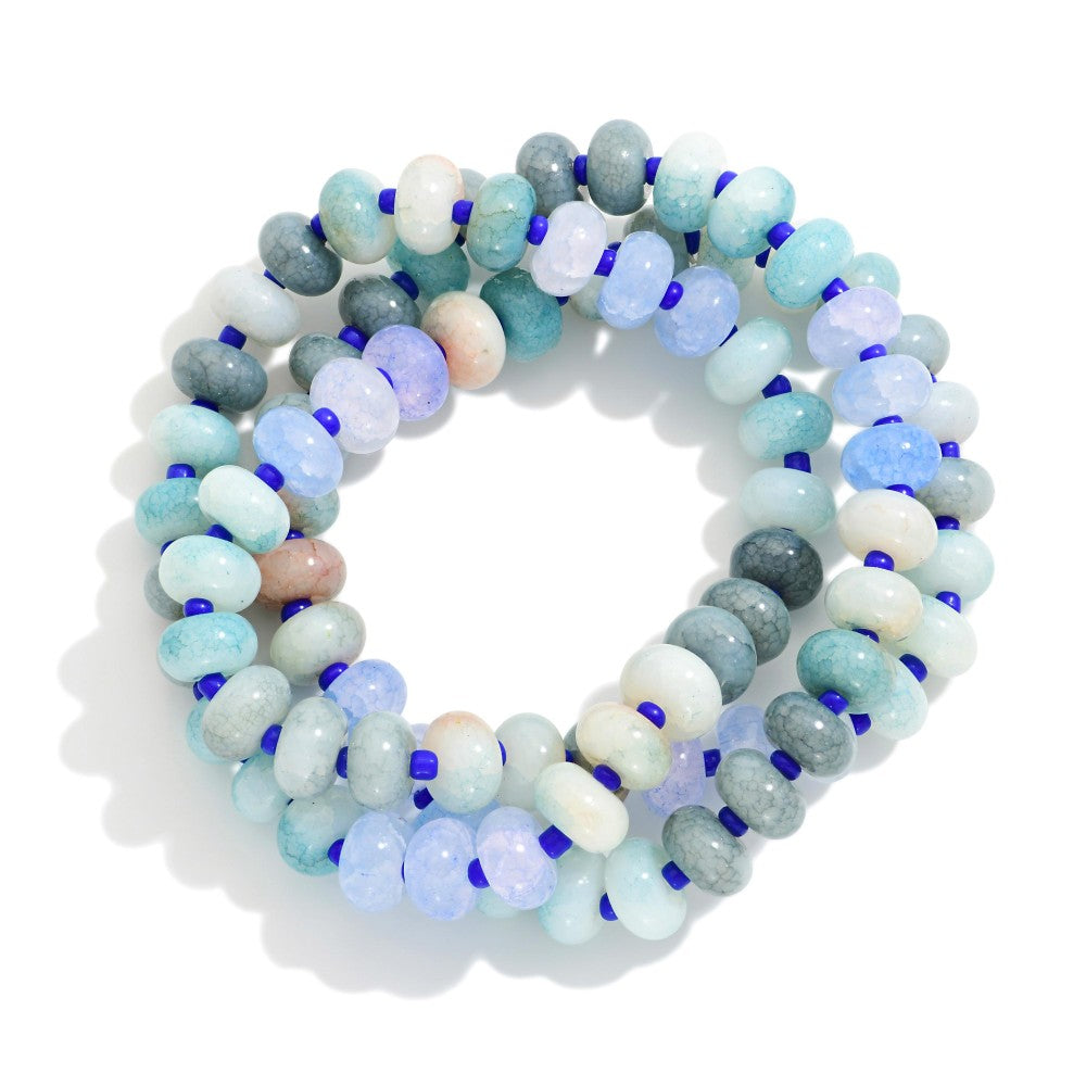 Ocean Blue Beaded Bracelet