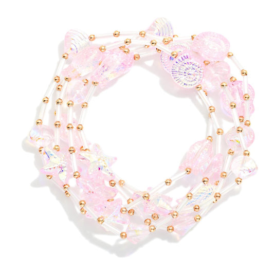 Pink Beach Beaded Bracelet