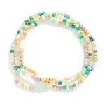Emerald/Purple Beaded Bracelet