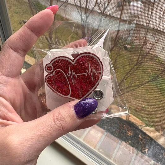Heart Stethoscope Badge Reel