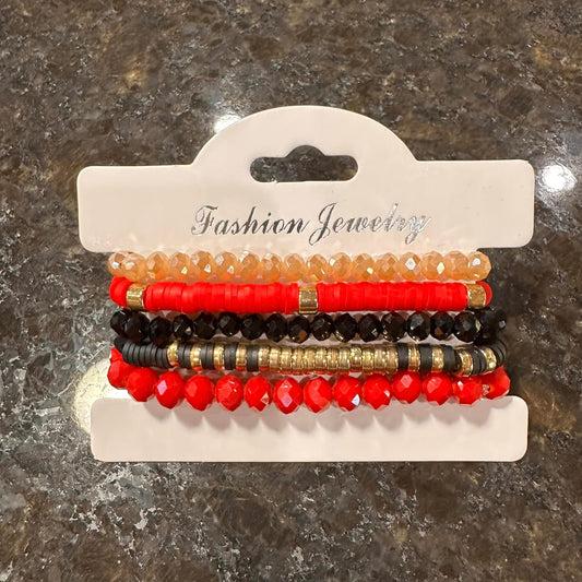 Everyday Bracelet Stacks - Red/Gold