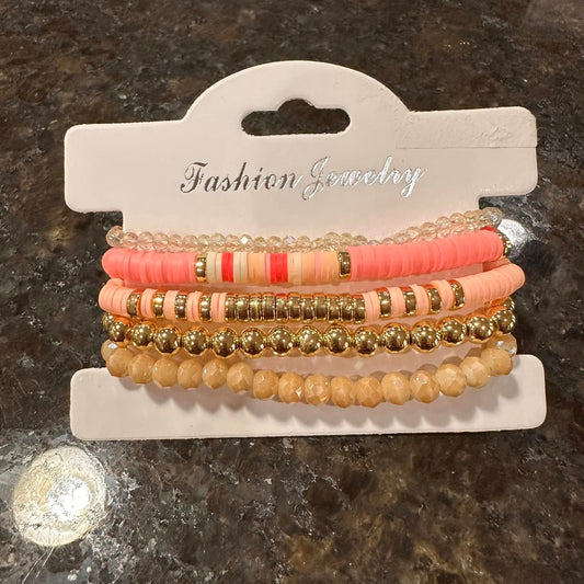 Everyday Bracelet Stacks - Pink/Gold