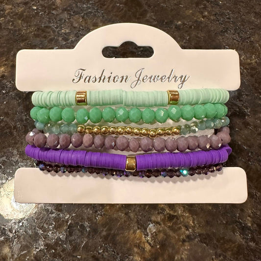 Everyday Bracelet Stacks - Aqua/Purple