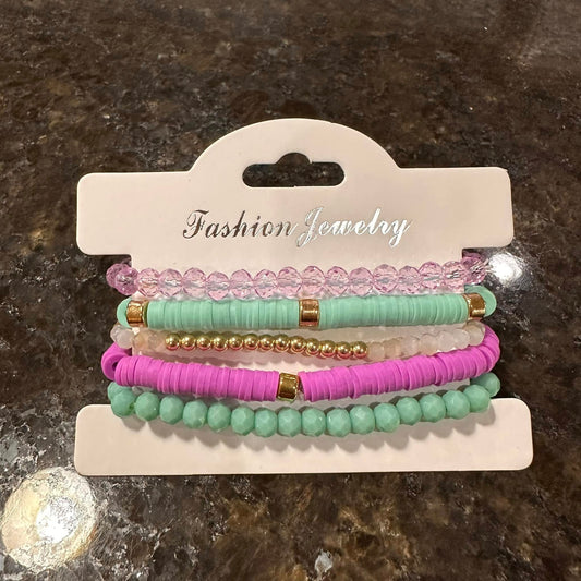 Everyday Bracelet Stacks - Purple/Aqua