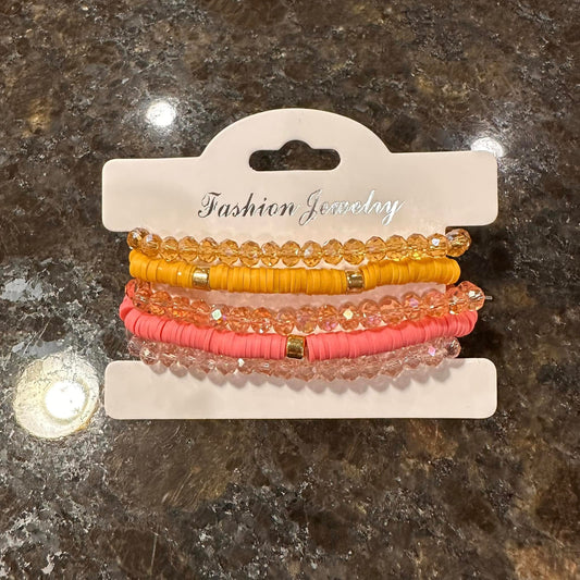 Everyday Bracelet Stacks - Mustard/Pink