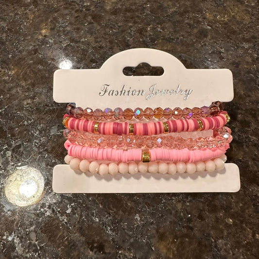Everyday Bracelet Stacks - Pop of Pink