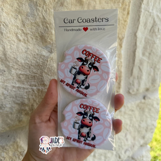 Ceramic Car Coasters - Coffee My Spirit Animal
