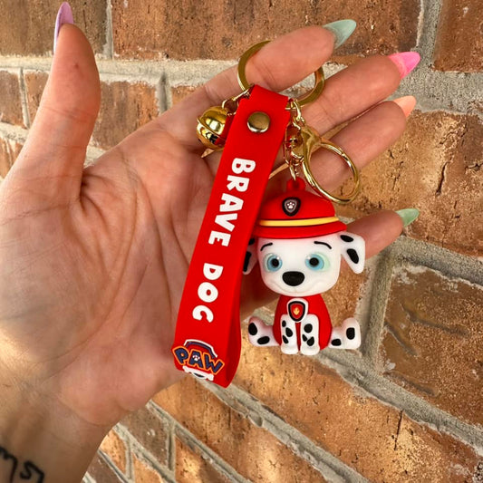 Red Paw Pup Keychain