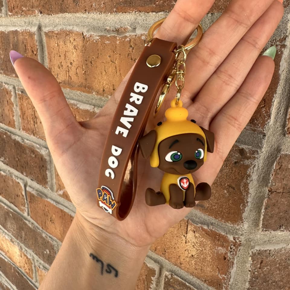 Yellow/Brown Paw Pup Keychain