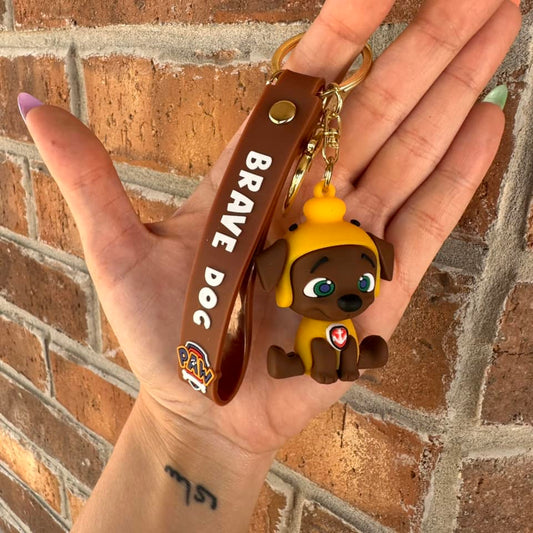 Yellow/Brown Paw Pup Keychain