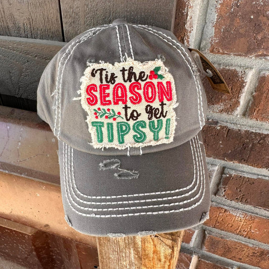Distressed Grey Tis The Season To Get Dipsy Baseball Cap