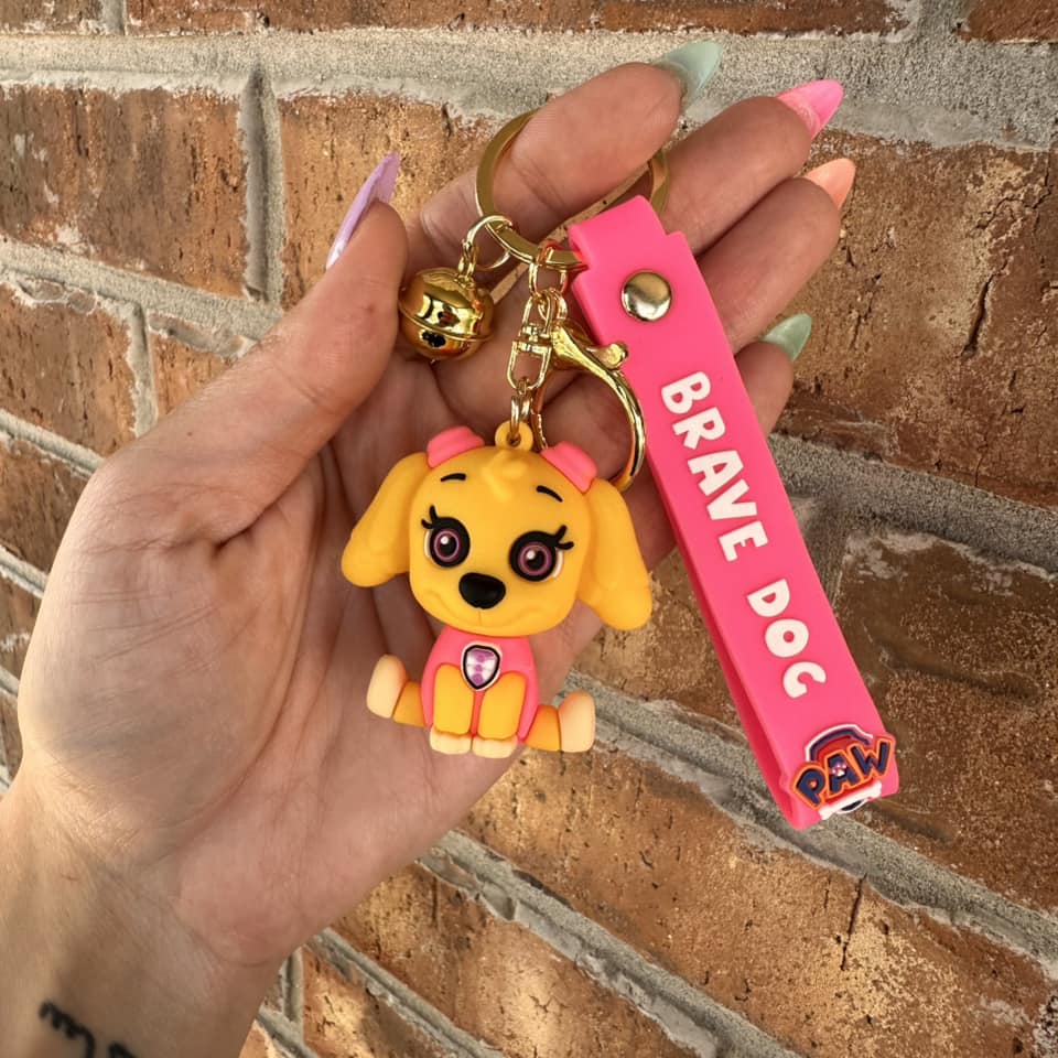 Pink Paw Pup Keychain