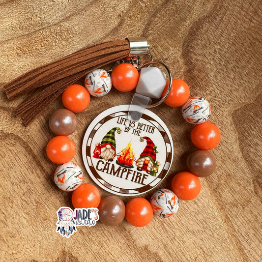Life is better by the campfire Keychain Bracelet