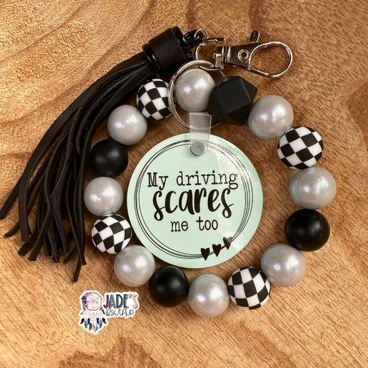 My driving scares me too Keychain Bracelet